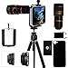 iPhone 5C Camera Lens Kit including 8x Telephoto Lens / Fisheye Lens / Macro Lens / Wide Angle Lens / Mini Tripod / Universal Phone Holder / Hard Case for iPhone 5C / Velvet Phone Bag / CamKix Microfiber Cleaning Cloth - Awesome Accessories and Attachments for Your Apple iPhone 5C Camera (8X)