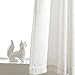 jinchan Privacy Semi Sheer White Curtains for Bedroom Casual Weave Window Curtains for Living Room Linen Drapes White Window Curtain 84 inch Long 2 Panels