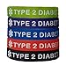 Type 2 Diabetes Bracelets Silicone Medical Alert Wristbands Pack of 5