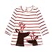 Digood Toddler Newborn Baby Girl Kids Striped Christmas Deer Dress Outfits Clothes (2-3 Years old, White)