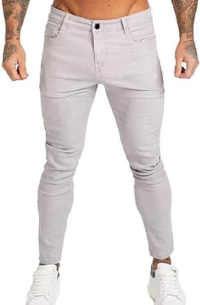 men plain slim jeans