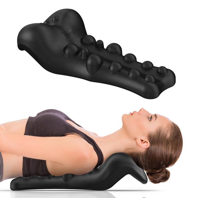 Photo 1 of Fanlecy Neck and Shoulder Relaxer with Upper Back Massage Point, Cervical Traction Device Neck Stretcher for TMJ Pain Relief and Cervical Spine Alignment Chiropractic Pillow?Black?