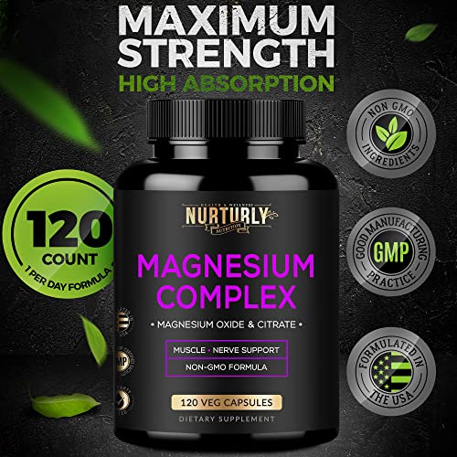 Magnesium Complex 500mg Oxide & Citrate Supplement High Absorption