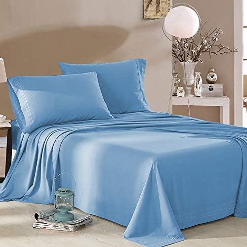 Bedding Sets Queen Size Baby Blue - Extremely Soft Bed Sheets Set Deep Pockets - 100% Brushed Microfiber 1800 Bedding Sheets by MELODIE DIRECT