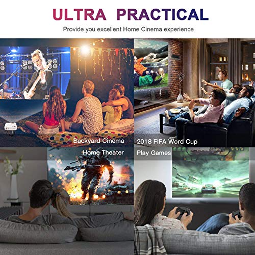 5 Projector+Upgraded+Brighter+Portable+Compatible