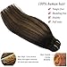 LAB·EH Remy Human Hair Extensions Clip in Balayage Natural Black to Chestnut Brown 20 Inch 7pcs 120g Real Clip in Hair Extensions Real Hair Extensions Natural Straight Extensions