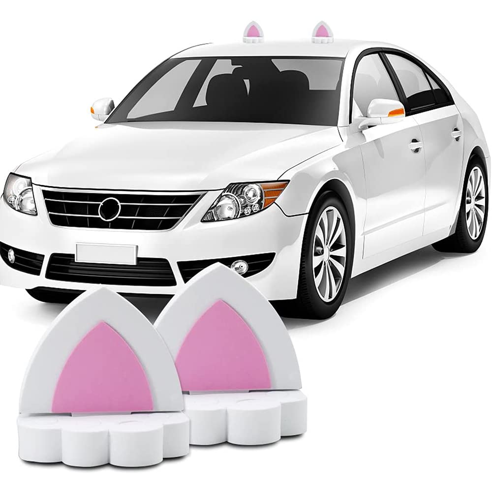 Photo 1 of YGMONER Pair of Cat Ears Car Roof Refit Styling EVA Foam 3D Sticker (White)