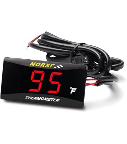 Trail Tech 742-EH1 Capteur Température Numérique TTO – Pour Tuyau Radiateur 19 Mm, Écran LCD Rétroéclairé Noir