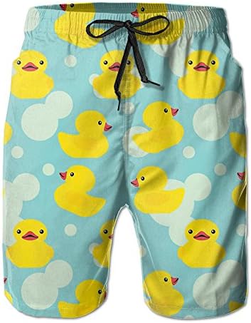 LaiER Mens Small Yellow Duck Summer Swim Trunks Beach Shorts Board Cargo Shorts Quick-drying Medium