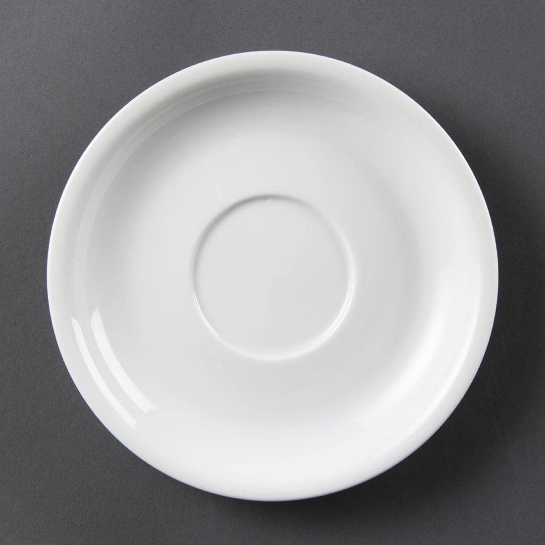 Olympia White Ware Cappuccino Saucers 160mm Porcelain White Plate 12pc