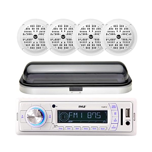 New-Marine-Yacht-Boat-MP3-USB-AUX-Radio-4-x-65-Speakers-Stereo-Cover-Remote-Marine-Black-Antenna New-Marine-Yacht-Boat-MP3-USB-AUX-Radio-4-x-65-Speakers-Stereo-Cover-Remote-Marine-Black-Antenna