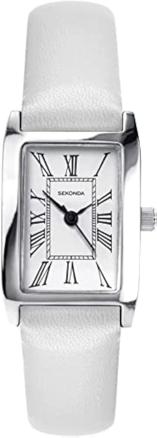 Sekonda Classic Ladies Quartz Watch with White Dial Analogue Display and White Strap 40340