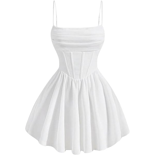 MakeMeChic Women's Floral Crochet Mini Dress - Shirred Spaghetti Strap A-Line Cami Dress For Summer - View #8