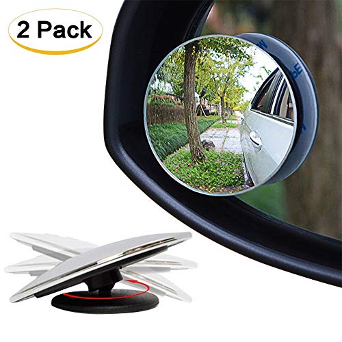 Carperipher 55mm 360 Degree Adjustable Rounded Rearview Blind Spot Mirror, Pack of 2 - Thumbnail 7