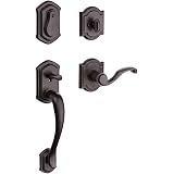 Baldwin Spyglass Front Entry Handleset With SmartKey Deadbolt – Matte Black, Single Cylinder, Adjustable Backset