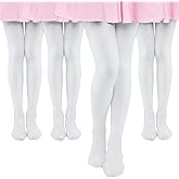 RAYORISA 4 Pairs Girls Ballet Tights Kids Dance Footed Leggings Girls School Tights Toddlers Dress Semi Opaque Stockings