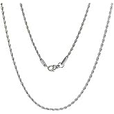 GOzephreal Stainless Steel Chain Necklace for Men Silver Chain Stainless Steel Necklace Chain for Men Women