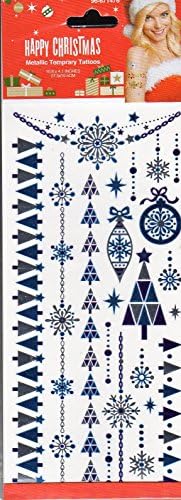 Nappy Christmas Metallic Temporary Tattoos - 1 sheet -v2