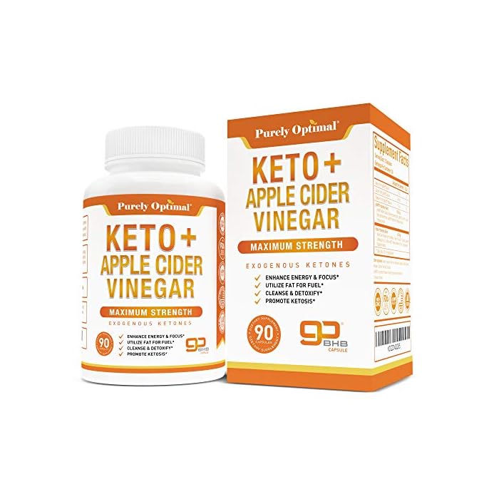 Purely Optimal Premium Keto Pills + Apple Cider Vinegar Capsules (Bhb Keto Diet Pills for Women, Men)
