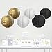 Andaz Press Hanging Paper Lantern Party Decor Trio Kit with Gold Party Sign, Gold, Black, White, 6-Pack, for New Year's Cheers Bitches Bachelorette Shower Decorations