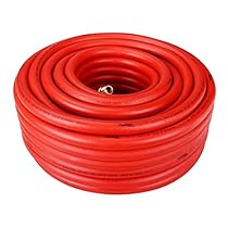 PowRyte Basic 300 PSI Rubber Air Hose - 1/2-Inch by 100-Feet, 3/8-Inch MNPT Brass Ends