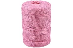 jijAcraft Jute Twine String 328 Feet, 2mm Colored Natural Twine for Gift Wrapping, 3-Ply Hemp Pink Twine for Climbing Plant, Garden Craft, DIY Christmas Halloween Handmade Arts