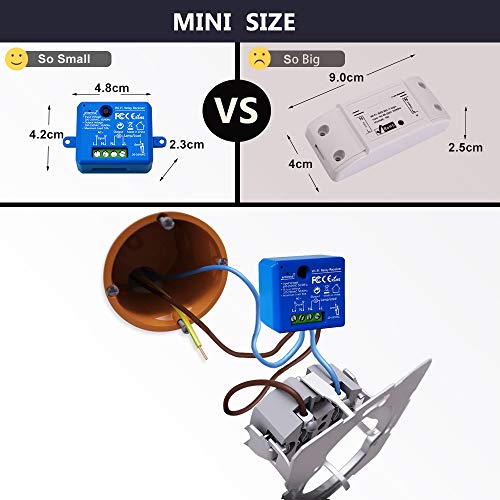 LoraTap-2-Piezas-Interruptor-WiFi-Inteligente-Mdulo-de-Interruptor-Inalmbrico-Temporizador-Control-Remoto-por-App-iOS-o-Android-Compatible-con-Alexa-Echo-Google-Home-e-IFTTT-10A2500W