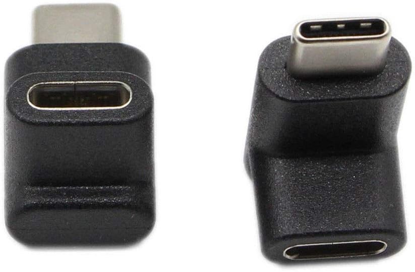 GodSpin USB C Angle Adapter [2 Pack] 90 Degree USB-C Type C Male to ...