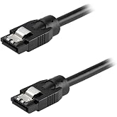 StarTech 24in Round SATA Cable, Black, Latching Connectors (SATRD60CM) | 6Gbps SATA Data Cord, SATA Hard Drive Power Cable, 6Gbs SATA Data Cord