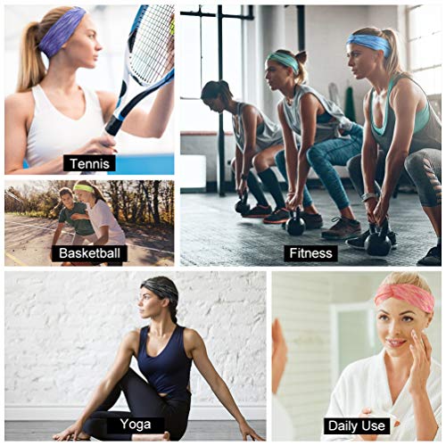 VBIGER 6 Pack Women Headband Criss Cross Head Wrap Hair Band Stretchy Headwraps Yoga Running Sports Hairband for Women (Set 3 (6 Pack))…