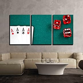 Poker Cards Four Aces And Dice - Canvas Art