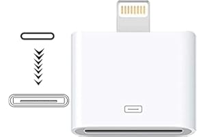 [MFi Certified] Lightning to 30-Pin Adapter,iPhone 8-Pin Male to 30-Pin Female Charging Sync Converter Connector Compatible Apple iPhone 12 11 X 8 7 6P 5S 4S 4 3 3G/iPad/iPod White Sharllen (No Audio)