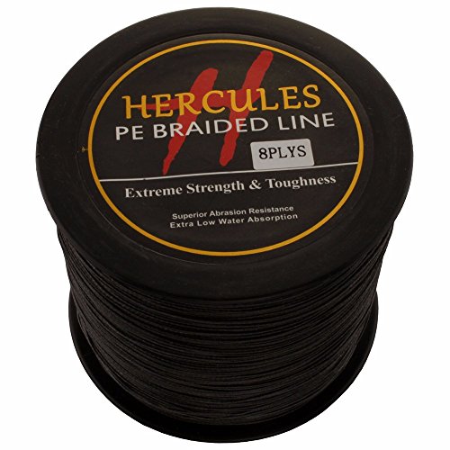 1000m 1094yds Black 10lbs-300lbs Hercules Pe Dyneema Braided Fishing Line 8 Strands (120lb/54.5kg 0.58mm)