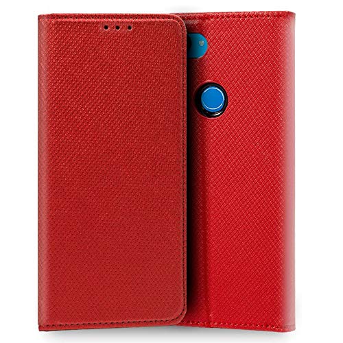 Cool Flip Cover Case for Xiaomi Mi 8 Lite Smooth Red