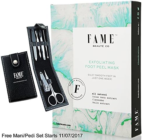 Soft as a Babys Feet Skin Peel 4 Pairs Foot Mask &amp; Callus Remover Foot Treatment , Deep Exfoliation Lavender Scented by Fame Beauté Co