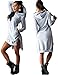 Overmal dress Women's v-Neck Solid Long-Sleeve High-Low Straight Dress, Gray, Medium