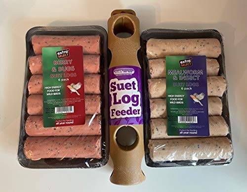 Suet Log Feeder complete with suet logs (x12)