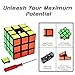 RRecomfit 6-Pack Popular Speed Cube Puzzle – Including 2x2x2 3x3x3 4x4x4 5x5x5 Speedcubing White Puzzle, Megaminx Puzzle Cube Gold Black Mirror Cube