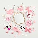 MINI KITTY (Phone shell is not included, only DIY material contained) 3D Bling Light pink bow white pearl bling diamond love flower comb Cell Phone Flat back Kawaii Deco Kit / Set ,cellphone diy Valentine's Day Lovers Easter best unique creative cool gift for iphone 4 4S ,iphone 5 5c 5G,for iphone 6 for iphone 6 plus for samsung note 4 samsung s5 mini s5 i9600 for samsung galaxy s3 i9300 ,for samsung galaxy s4 i9500 for sony/htc/nokia/google etc +free microfiber cloth