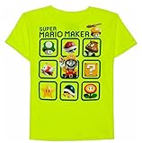 Mario Maker 3x3 Boy's Short Sleeve Shirt