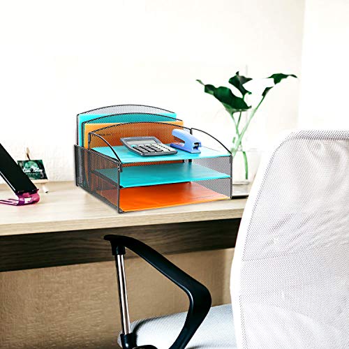Veesun Desk Organizer,Mesh Desktop File Organizer Letter Paper Tray