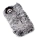Auroralove 4.7-Inch Fur Hair Case with Butterfly Crystal Rhinestone for iPhone 6s, 6 Bundle - Gray