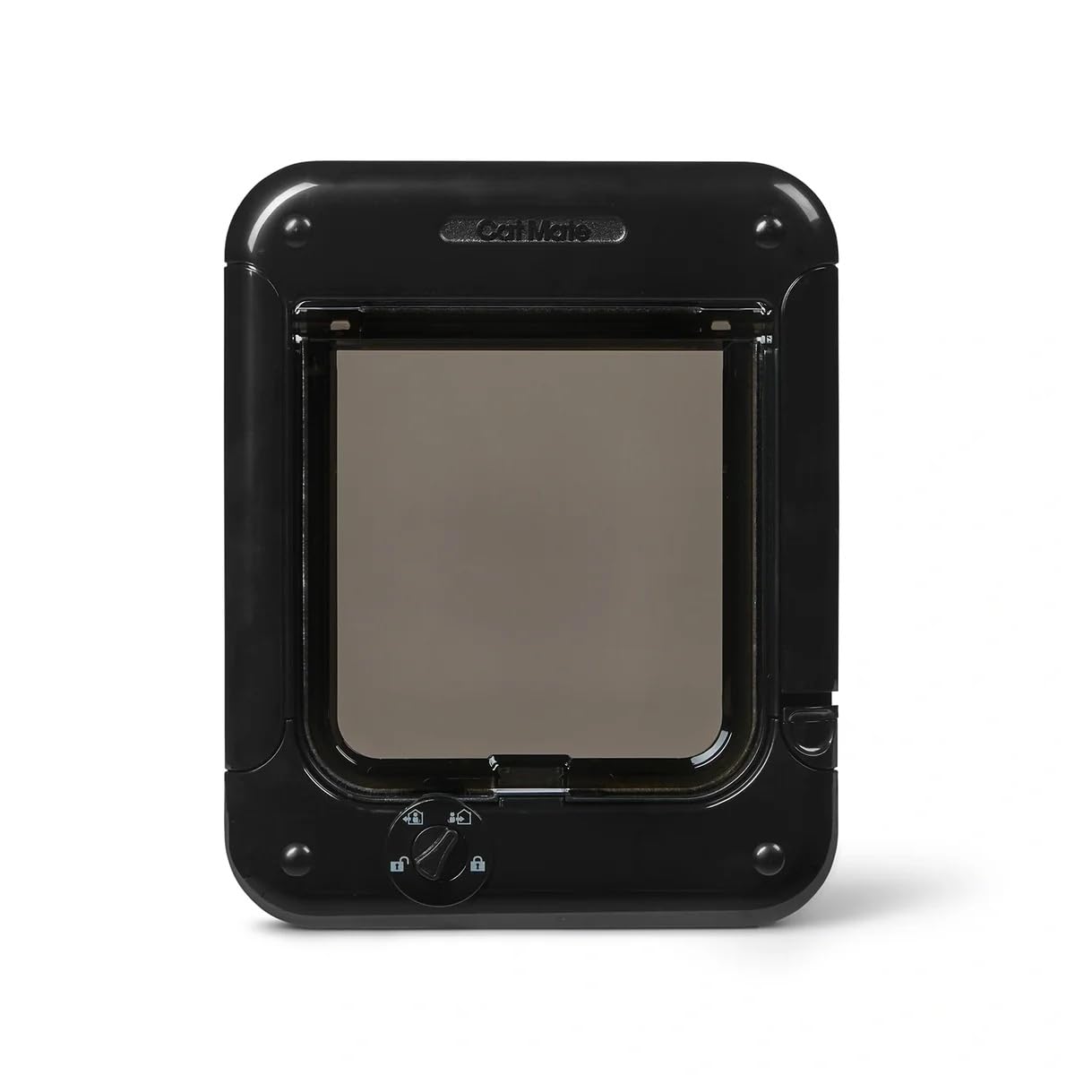 Cat Mate Rotary 4-Way-Locking Cat Flap (358) - Versatile Lockable Door for Small to Average-Sized Cats, for Single/Multiple Glazing, UPVC, Wall and Wood, Black