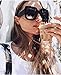 My Shades(TM) - Designer Inspired Oversize Glitter Sparkle Square Frame Sunglasses (Black Solid / Purple Gradient)