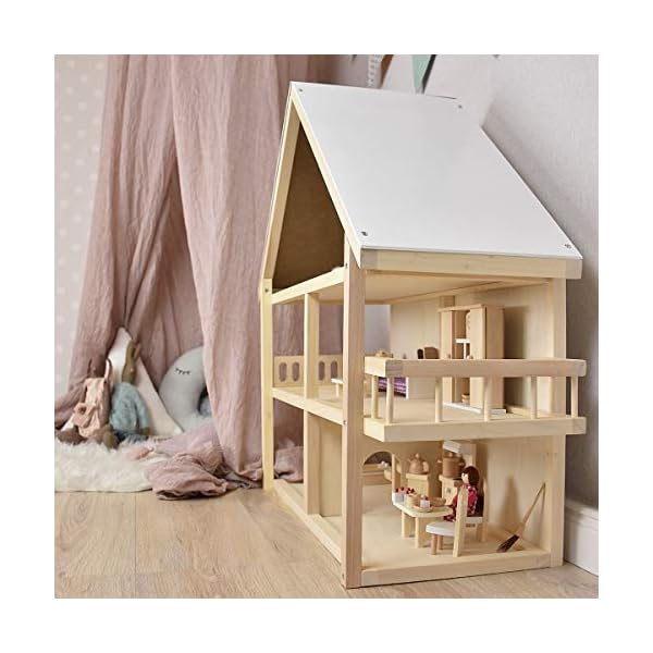 roba Puppenhaus Melhus mit Zubehör - Puppenstube aus Holz im schönen Design – Bild 4