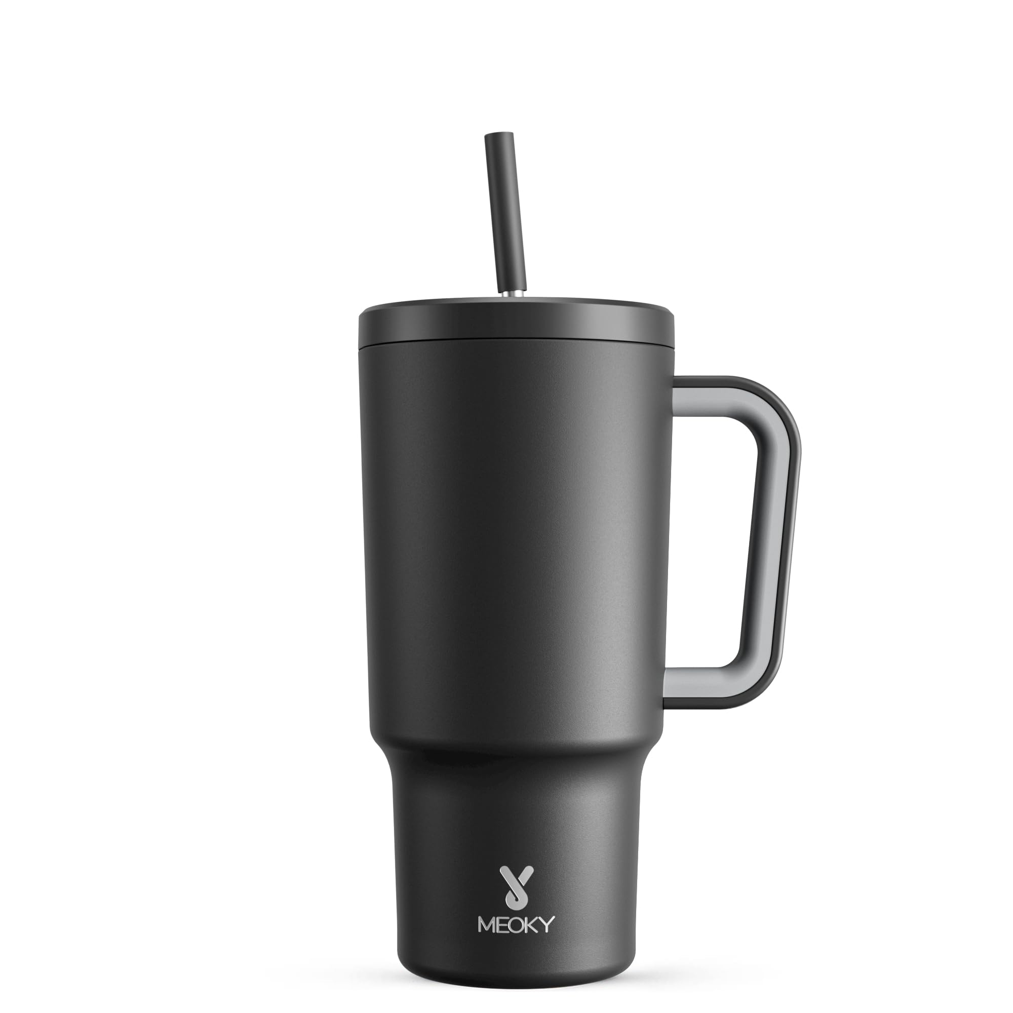 Photo 1 of *****MISSING STRAW******** Meoky 30 oz Tumbler with Handle, Tumbler with Lid and Straw, Insulated Stainless Steel Travel Mug, 100% Leak-proof, Cupholder Friendly, Keeps Cold for 24 Hours or Hot for 8 Hours (Night)