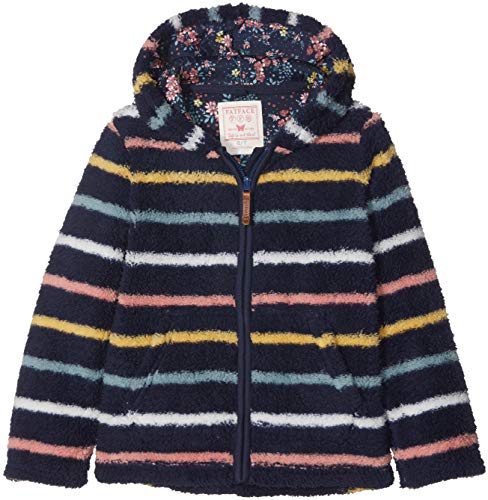 [- Fat Face Girl's Stripe Zip Thru Fleece Sweatshirt  -]