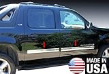 Made In USA! Works With 2007-2008.5 Chevy Suburban/Avalanche Rocker Panel Chrome Stainless Steel Body Side Moulding Molding Trim Cover 3.5