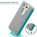 LG V10 Case, GOOQ Solid Shockproof Silicone + Hard Case Cover Durable Luxury Stylish Design Dual layer Protection Defender Anti-scratch Anti-slip Hard Slim Case Cover for LG V10(Gray/Turquoise)