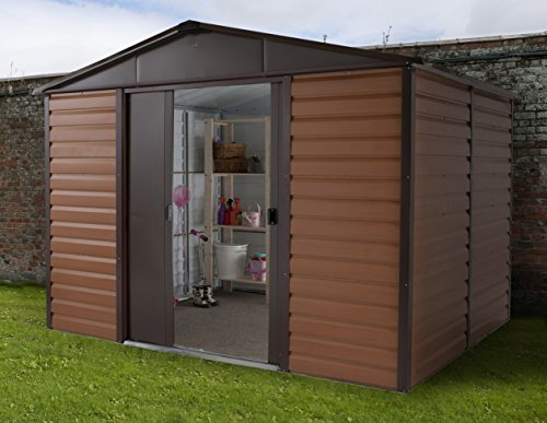 Yardmaster 10 x 12 ft Metal Woodgrain Shiplap Shed 